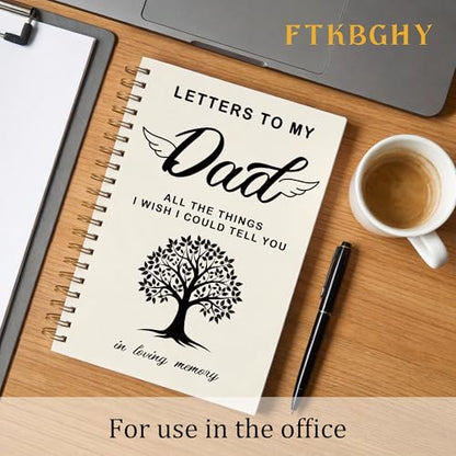 FTKBGHY Memorial Gifts for Loss of Dad Grief Journal Notebook, Sympathy Notebooks Gifts for Loss of Father, Remembrance Bereavement Gift, Letters to My Dad Journal, 5.5x8.3 Inch - color: Colour-2
