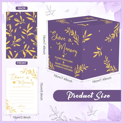 Pajean 50 Share a Memory Cards and Box, Purple Gold, Trendy - color: Purple Gold, style: Trendy