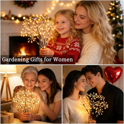 Solar Garden Lights Outdoor, 4 Pack 2-Layer Swaying Fairy Firework Lights - color: Warm White