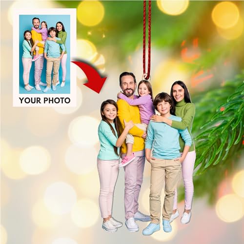 Customized Photo Ornaments, Personalized Your Photo Ornament, Double-Sided Print, Custom Christmas Ornaments, Personalized Christmas Ornaments for Christmas Tree - style: Couples