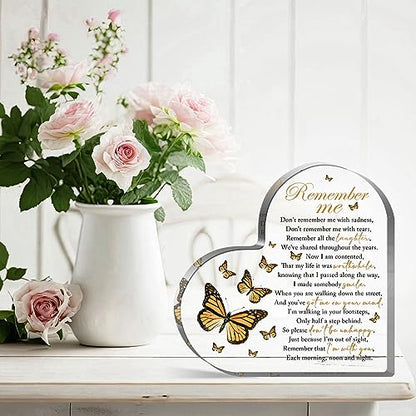Acrylic Heart Shape Memorial Bereavement Gift Paperweight Remembrance Decorations Funeral Grief Condolence Memorial Ornaments for Loss of Loved One of Mother Father Sympathy Gifts - style: 020