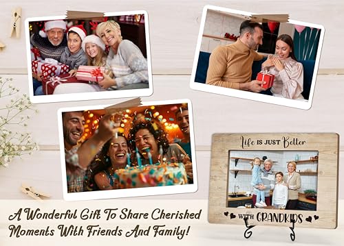 Grandparents Photo Frame - Wooden Tabletop Picture Frame With Stand, Perfect For Grandkids - Grandparents Day Gift - color: Grandparents
