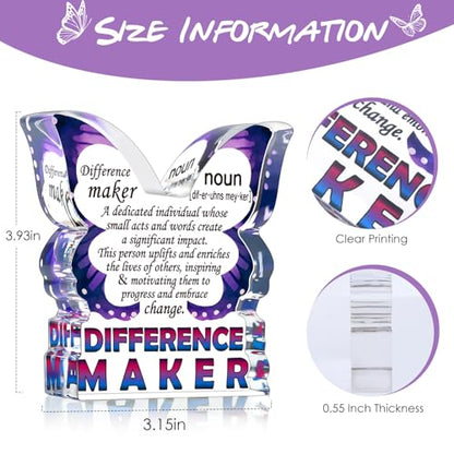 Thank You Gifts for Mentor Teacher Coach Boss Lady, Boss Gifts for Women, Difference Maker Gifts for Women Coworker Staff Employee Bosses Day, Appreciation Motivational Decorative Signs Plaques - style: Difference Maker