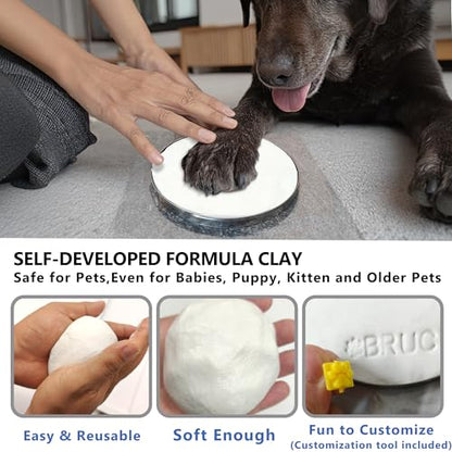 MYPAWLETS Dog Cat Pawprints Keepsake Kit,3 Round,Clay Paw Print Ornaments - size: Make 3（3 circles）