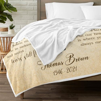Custom Memorial Blanket with Picture Personalized Sympathy Remembrance Condolences Bereavement Gifts Sympathy Gifts for Loss of Loved One Mother Dad Grandma Grandpa Sister Daughter Friend - color: Design6