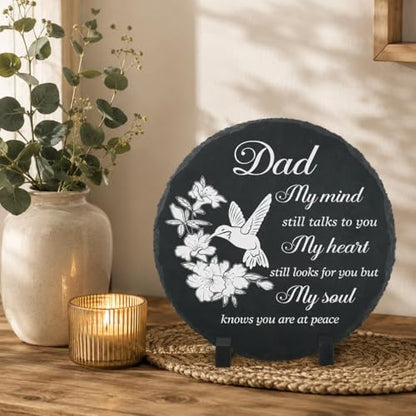 Dad Memorial Stone Memorial Gifts for Loss of Dad, Loss of Father Sympathy Gifts in Memory of Dad Grave Garden Stepping Slate Stones