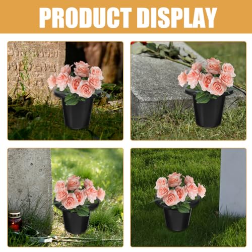 HANABASS Cemetery Grave Vase Inserts: 8pcs 16 Holes Cemetery Flowers Holder Graveside Bracket Memorial Day Grave Decorations Cemetery Vases for Graveyard Flower Marker
