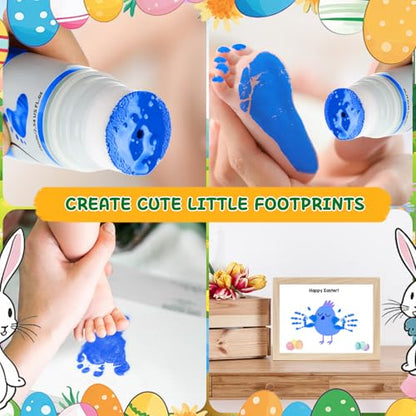 Baby Hand and Footprint Paint with Sponge Head, 2.54 fl oz, Non-Toxic & Acid-Free, Washable Baby Safe Paint for Newborn Keepsakes, Dog Nose & Paw Prints, Ideal New Mom Gift - Blue - color: Blue