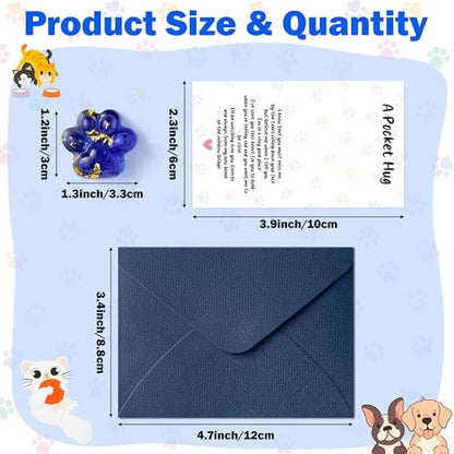 EYxsaxenk Loss of Pet Sympathy Gift Glitter Blue Dog Cat Paw Pocket Hug | Loss of dog cat mini keepsake, Memorial card & envelope, Remembrance pet sympathy gift for pet lover, Adult stress relief toy - color: 1pcs Blue + I KNOW Card
