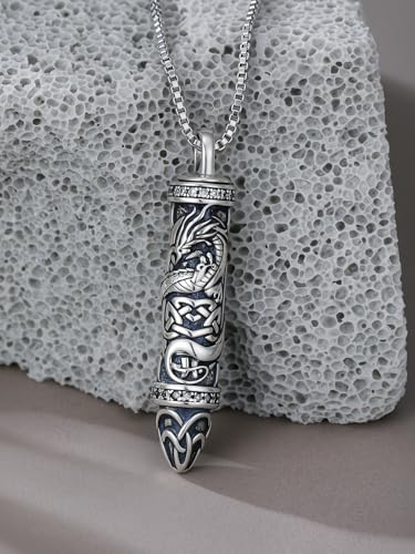 JKR Keepsake Urn Necklace for Ashes Cremation Jewelry Memorial Gift - style: 6-Bullet-Dragon