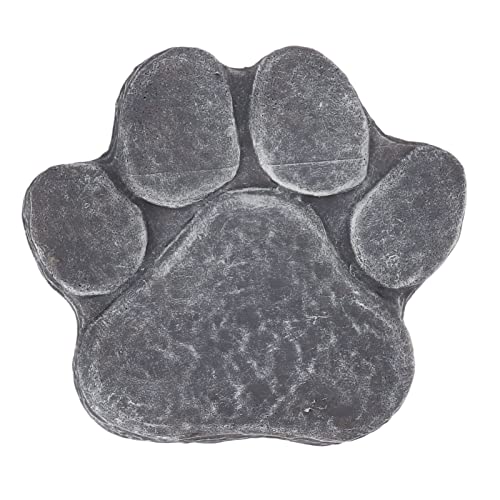 Pawprint Memorial Stone, DIY Lettering Beautiful Dog Grave Marker Comforting for Backyard for Puppy (Rock Grey)