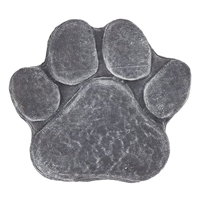 Pawprint Memorial Stone, DIY Lettering Beautiful Dog Grave Marker Comforting for Backyard for Puppy (Rock Grey)