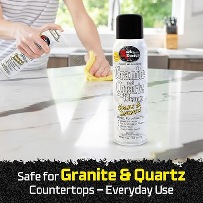 Rock Doctor Granite & Quartz Cleaner Spray 18 oz. Can, Cleans Tile, Marble, Kitchen Countertop, and Natural Stone Surfaces, Streak-Free Shine (6Pack)