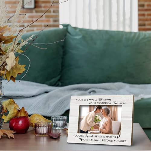 FONDCANYON Memorial Picture Photo Frame, Bereavement Sympathy Gifts for Loss of Loved Ones, Memory Picture Frames, Memorial Remembrance Gifts (5x7 Inch Photo)
