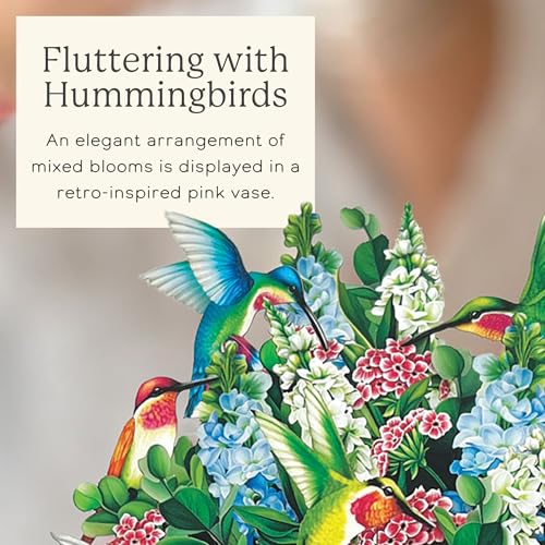 Freshcut Paper Mini Hummingbird Oasis 6 Inch Life-Sized 3D Pop Up Card – Greeting Card, Birthday, Thank You, Mothers Day, Gifts for Mom and Her – Includes Notecard and Envelope (Pack of 3) - color: Hummingbird Oasis, size: 6 inches (Pack of 3)