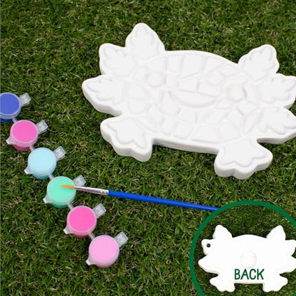 Creative Roots Paint Your Own Stepping Stone Kit, Axolotl | DIY Garden Stepping Stone Activity, Arts and Crafts Project for Kids, Includes Pre-Cast Ceramic and Paints - style: Axolotl
