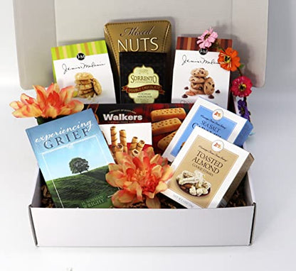 Gift Basket Village - Comfort Care Package, Supportive Gift Box with Cookies, Nuts, Chocolates & Grief Book for Difficult Times - style: Supportive Gift Box (9-Piece Set)