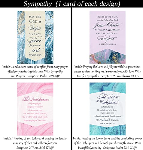 Sympathy Cards ~ No Repeated Designs~ 32 Cards and Designs ~ Christian/Religious Greeting Card Assortment ~ Scripture in every card ~ Envelopes Included