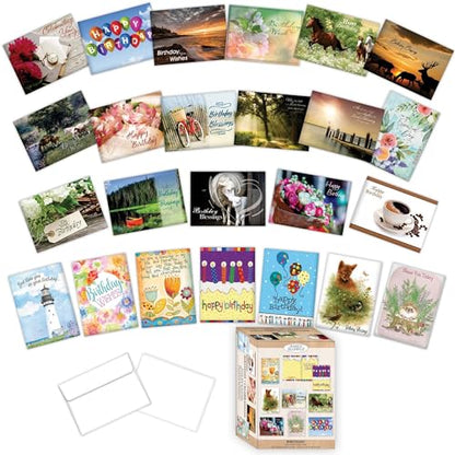 Celebrations KJV Birthday Cards, 48 Count | Generous Birthday Card Assortment With KJV Scripture And Envelopes Keeps You Ready All Year