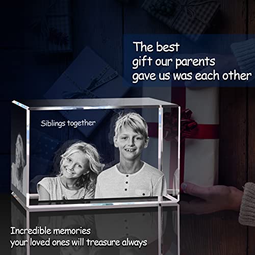 3D Crystal Photo, Personalized Gift for Mother's Day, Father's Day, Customized Gifts for Wife, Women, Him, Her, Dad and Mom. Custom Picture Gifts for Birthday, Wedding & Anniversary.(Small Landscape) - size: Small Landscape