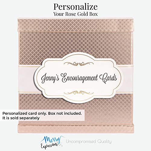 Merry Expressions Personalized Custom Printed Label (Without Box) - Gold or Silver Foil - Made Graduation & Wedding Card Box Comes Adhesive Strips on the Back - color: Personalized Label Only