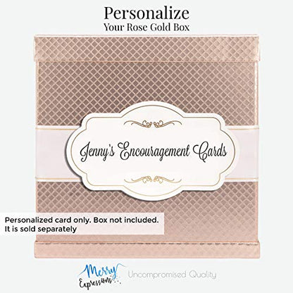Merry Expressions Personalized Custom Printed Label (Without Box) - Gold or Silver Foil - Made Graduation & Wedding Card Box Comes Adhesive Strips on the Back - color: Personalized Label Only