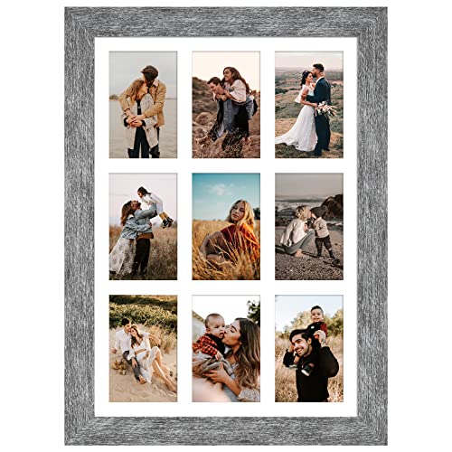 13.5x19.5 Collage Frame, 9 Open 4x6 Photo Frame Collage for Wall - color: Grey, size: 13.5x19.5 - (9 open4x6）