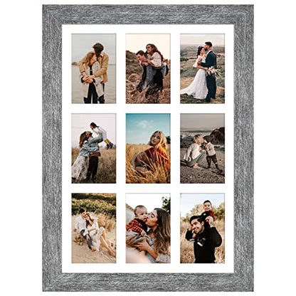 13.5x19.5 Collage Frame, 9 Open 4x6 Photo Frame Collage for Wall - color: Grey, size: 13.5x19.5 - (9 open4x6）