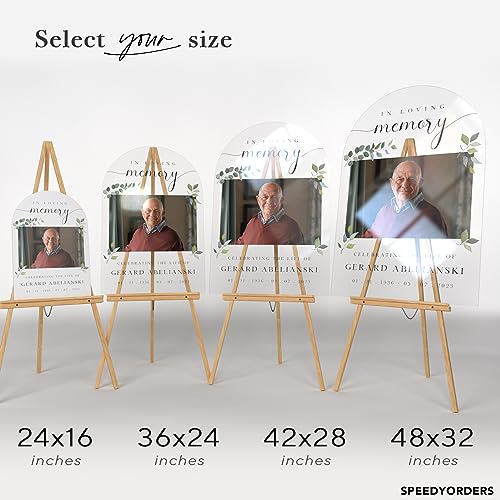 Personalized In Loving Memory Welcome Sign With Photo - Custom White With Eucalyptus Leaves Funeral Welcome Sign - Customized Sign Perfect For Celebrating The Life Of Your Late Loved One - color: Sign 5