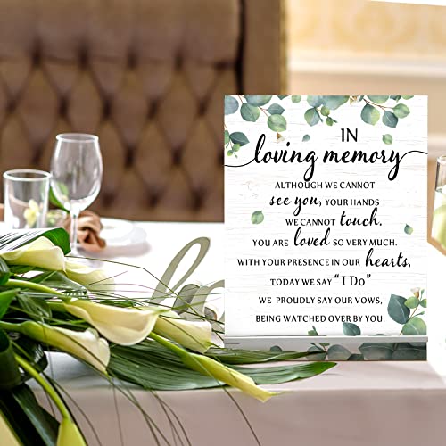 Chunful in Loving Memory Wedding Memorial Table Sign for Wedding,Eucalyptus - style: Fresh