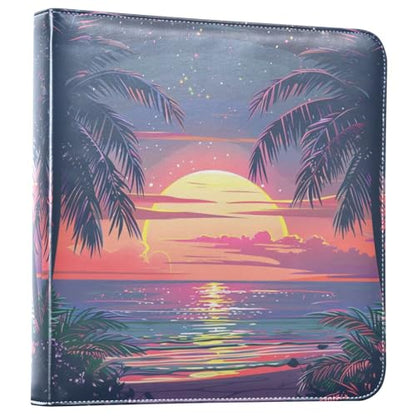 JIPONI Hawaii Beach Large Photo Album, DIY Leather Cover Scrapbook Albums for 4x6 5x7 6x8 Pictures, Self Adhesive Memory Book for Wedding, Baby, Family - color: Hawaii