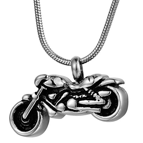 COCO Park Motorcycle Cremation Jewelry Punk Stainless Steel Ash Urn Memorial Pendant Necklace - Funnel Fill Kit - color: Style 2 (Non-Engraving)