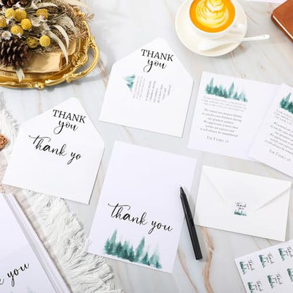 Marspark 25 Pack Sympathy Thank You Cards for Funeral with Envelopes Sticker and Message Memorial Bereavement Postcards for Loved Ones Family Friends Celebration of Life(Tree) - style: Tree