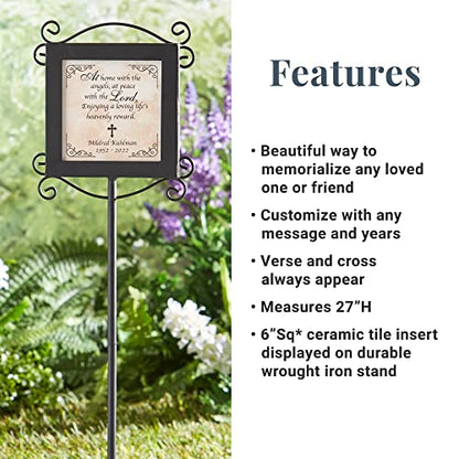 Let's Make Memories Personalized Garden Remembrance Stake - Sympathy - in Memoriam - color: At Home With the Angels