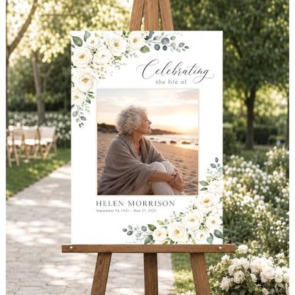 Personalized Funeral Celebration Of Life Welcome Sign #4 - color: Style 4
