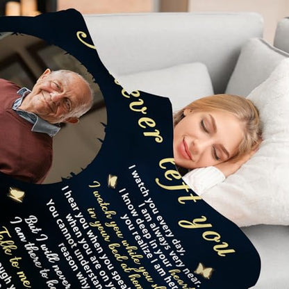 Custom Memorial Blanket with Picture, Sympathy Gifts for Loss of Loved One, Personalized Memory Blanket for Loss of Mom Dad Husband Wife, In Memory of Loved One Gifts, Remembrance Bereavement Gifts