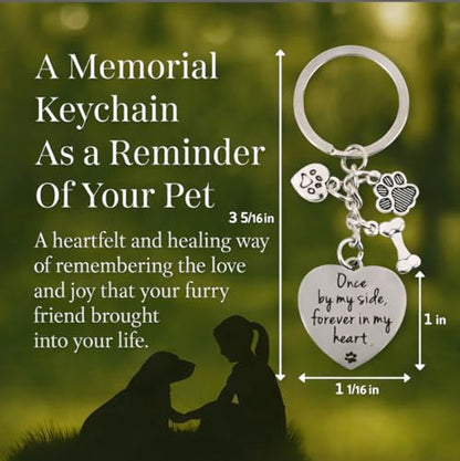 Pet Memorial Gift for Loss of Dog, Dog Memorial Keychain with Engraved Heart, Dog Loss Sympathy Gift, Pet Remembrance Keepsake, Bereavement Gift for Dog Lovers, Stainless Steel Keychain