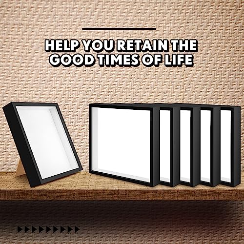 Geetery 10 Pack Shadow Box Frame 10 x 10 Inch Wood Frame Memory Display Case Bulk Shadow Boxes for Photo Flowers Memorabilia Wedding Bouquets Graduation Gift Pins Tickets Wall Awards Shell Decor
