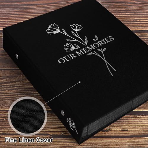 Lanpn Photo Album 4x6 400 Pockets, Linen OUR MEMORIES Hardcover Photo Book Photobook Holds 400 Vertical Pictures Only Black - color: Black, size: 400 Photos