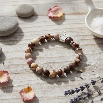 Aelciyue Pet Memorial Mothers Day Birthday Xmas Valentines Day Gifts for Loss Of Cats Dogs Mom Dad Paw Print Gifts Bracelets - style: Brown Paw Print