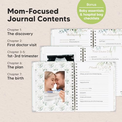 Pregnancy Journal for First Time Moms Gifts - 90 Pages Hardcover (Frost) - color: Frost