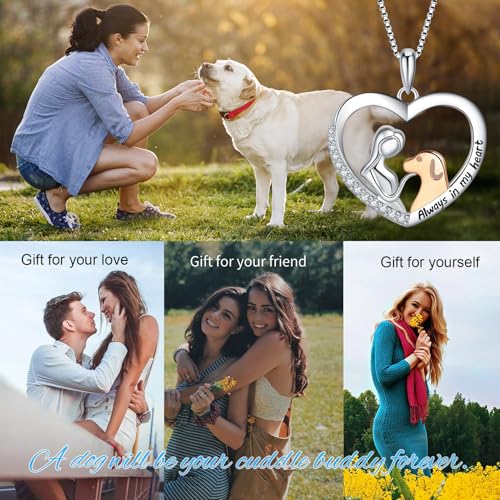 Sterling Silver Cat Necklace Jewelry Memorial Gifts for Cat Lovers | Cat Pendant Necklace ，Cute Dainty Animal Remembrance Jewelry Birthday Gifts for Cat Mom Her Women - style: dog necklace