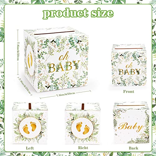 Hxezoc Floral Baby Shower Card Box Favors Post Box Cardboard Receiving Money Box Holder for Reception, Baby Showers, Anniversary, Baby Birthday Party Table Centerpiece Decorations - style: Floral