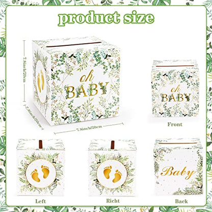 Hxezoc Floral Baby Shower Card Box Favors Post Box Cardboard Receiving Money Box Holder for Reception, Baby Showers, Anniversary, Baby Birthday Party Table Centerpiece Decorations - style: Floral