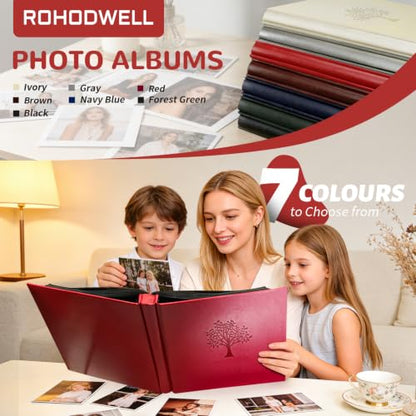 Photo Album 4x6 600 Slip-in Pockets, PU Leather Large Capacity Photo Book | Holds Horizontal & Vertical Photos Acid-Free for Mom Grandma Baby Shower Wedding Anniversary Christmas - color: Red
