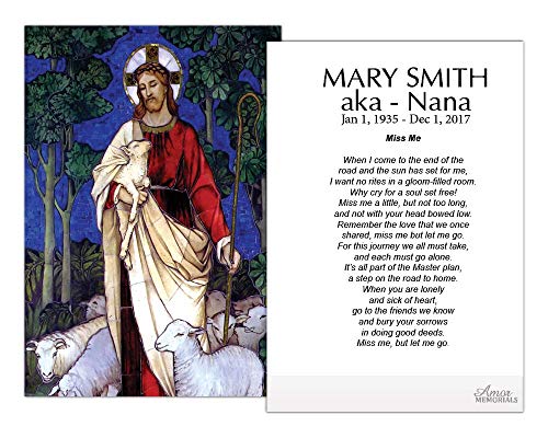 Funeral Memorial Prayer Cards Good Shepard
