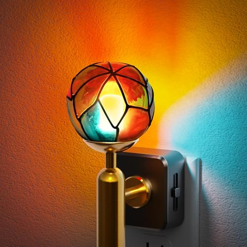 JandCase Night Light Plug in, Night Lights Plug into Wall | 3000K Soft Light LED NightLights, 0-100LM Dimmable Night Light, Built in Dusk to Dawn Sensor for Hallway Bedroom Stairway - color: Colorful Globe-3000K, size: 1 Pack
