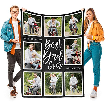 inkArts Custom Photo Blanket, Personalized Gift for Dad from Daughter or Son - color: 8 Photo-1