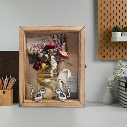 Small Shadow Box Frame 8x10 with Real Glass,Carbonized - color: Wood, size: 8*10