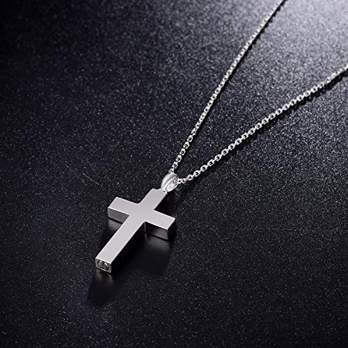 Cross Urn Necklace for ashes 925 Sterling Silver religious Cross Cremation Pendant Jewelry Faith Hope Love Gifts for Men - style: Cross Urn pendant